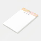 Abstract Elegant Waterverf Monogram roze goud Post-it® Notes (Schuin)