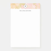 Abstract Elegant Waterverf Monogram roze goud Post-it® Notes (Voorkant)