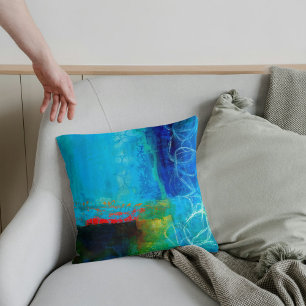 Abstract elegante gemengde kleurrijke schilderij p kussen
