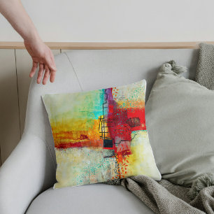 Abstract elegante gemengde kleurrijke schilderij p kussen