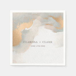 Abstract Elegante Gouden Waterverf Schilderachtige Servet