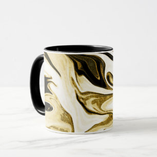 Abstract elegante retro digitale vloeibare marmer mok