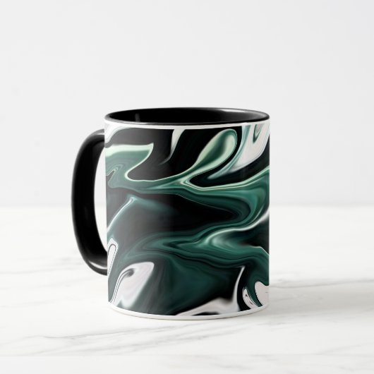 Abstract elegante vloeibare vloeistof marmer strom mok (Voorkant links)