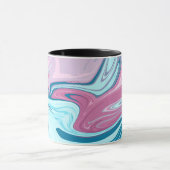 Abstract elegante vloeiende vloeibare marmer strom mok (Midden)