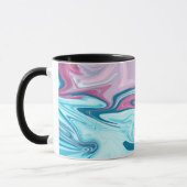 Abstract elegante vloeiende vloeibare marmer strom mok (Links)
