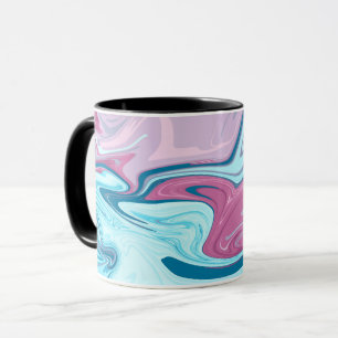 Abstract elegante vloeiende vloeibare marmer strom mok