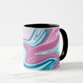 Abstract elegante vloeiende vloeibare marmer strom mok (Voorkant rechts)