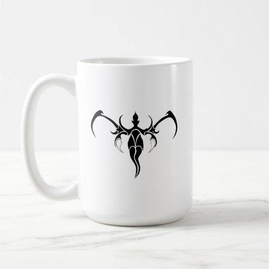 Abstract Elephant black and white tribal design Koffiemok (Links)