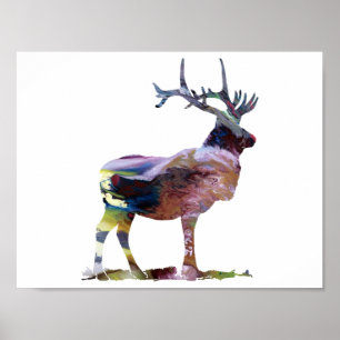 Abstract Elk silhouet Poster