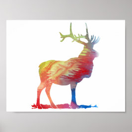 Abstract Elk silhouet Poster