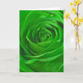 Abstract Emerald Green Roos Center Foto Kaart (Gele Bloem)
