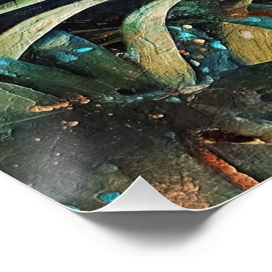 Abstract Emerald Oerwoud kattenlandschap Perfect Poster (Hoek)