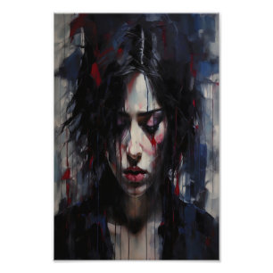 Abstract Emotioneel Portret Hedendaagse Kunst Foto Afdruk