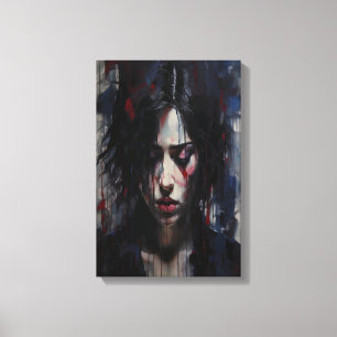 Abstract emotioneel portret van hedendaagse kunst canvas afdruk