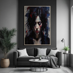 Abstract emotioneel portret van hedendaagse kunst perfect poster