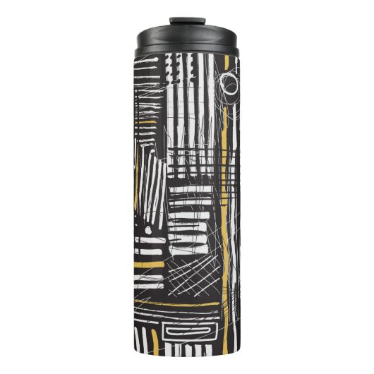 Abstract en creatief naadloos patroonontwerp met thermosbeker (Voorkant)