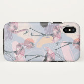 Abstract en Flamingo patroon Case-Mate iPhone Case (Achterkant (horizontaal))