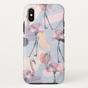 Abstract en Flamingo patroon Case-Mate iPhone Case