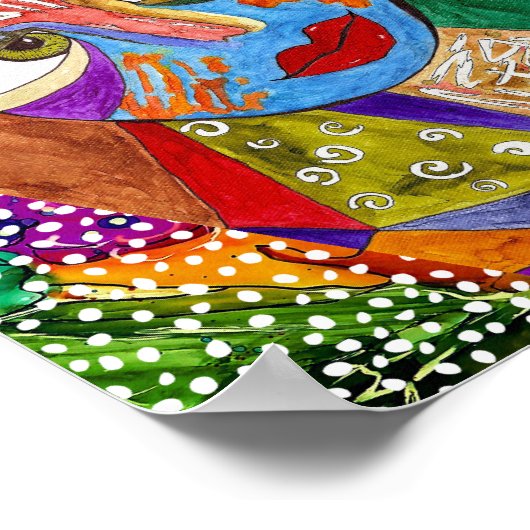 Abstract en kleurrijk gezichtsveld Poster (Hoek)