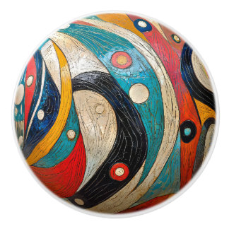Abstract en kleurrijk keramische knop