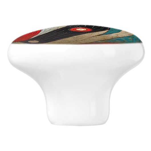 Abstract en kleurrijk keramische knop (Zijkant)