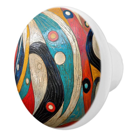 Abstract en kleurrijk keramische knop (Rechts)