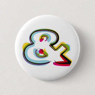 Abstract en kleurrijk symbool en ronde button 5,7 cm