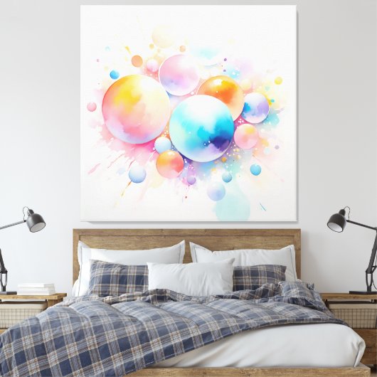 Abstract en modern bubbeldesign canvas afdruk (Insitu (Slaapkamer))