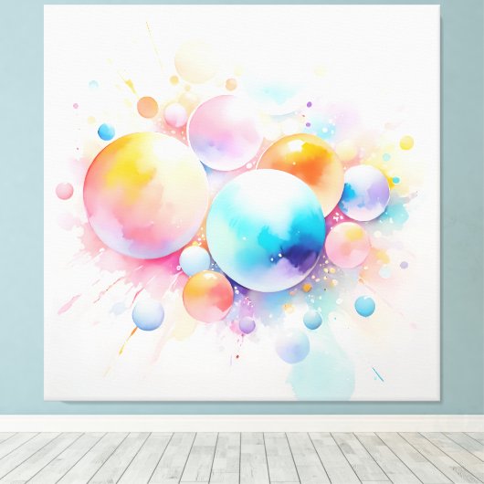 Abstract en modern bubbeldesign canvas afdruk (Insitu (Houten vloer))