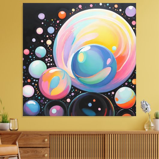 Abstract en modern bubbeldesign canvas afdruk (Insitu (Woonkamer))