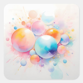 Abstract en modern bubbeldesign vierkante sticker
