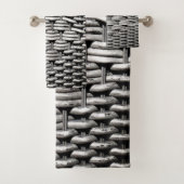 Abstract en stijlvol grijs patroon bad handdoek (Insitu)
