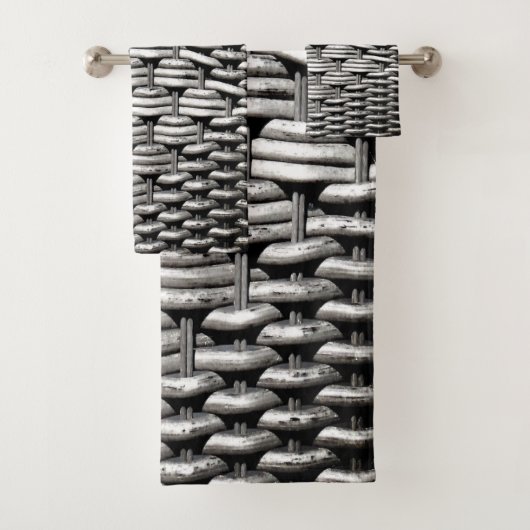 Abstract en stijlvol grijs patroon bad handdoek (Insitu)