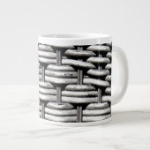 Abstract en stijlvol grijs patroon grote koffiekop (Voorkant rechts)