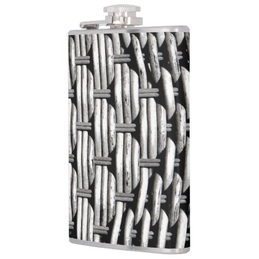 Abstract en stijlvol grijs patroon heupfles (Links)