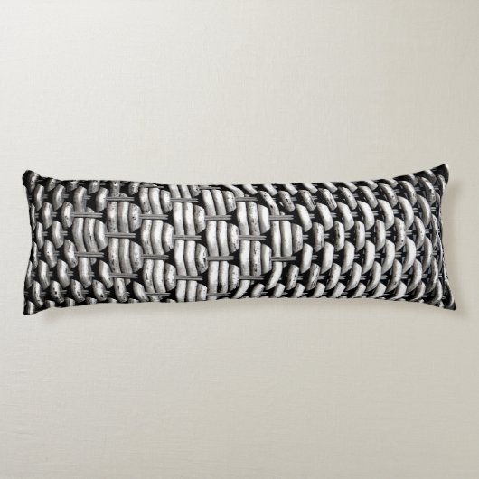 Abstract en stijlvol grijs patroon lichaamskussen (Achterkant)