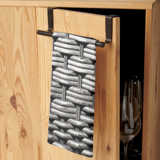 Abstract en stijlvol grijs patroon theedoek (Derde Gevouwen)