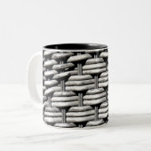 Abstract en stijlvol grijs patroon tweekleurige koffiemok (Voorkant links)