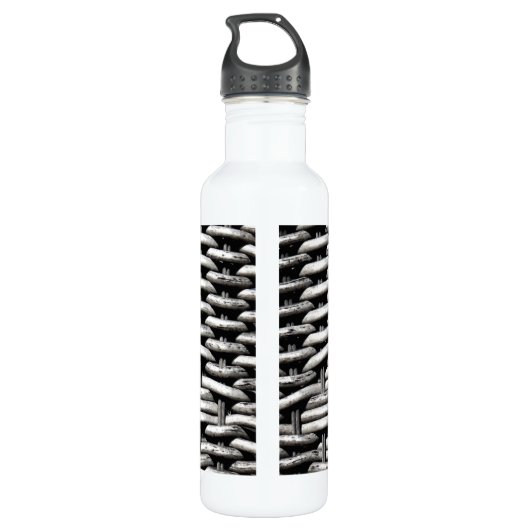 Abstract en stijlvol grijs patroon waterfles  (Achterkant)