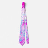 Abstract Enchanted Garden roze wit Stropdas (Voorkant)