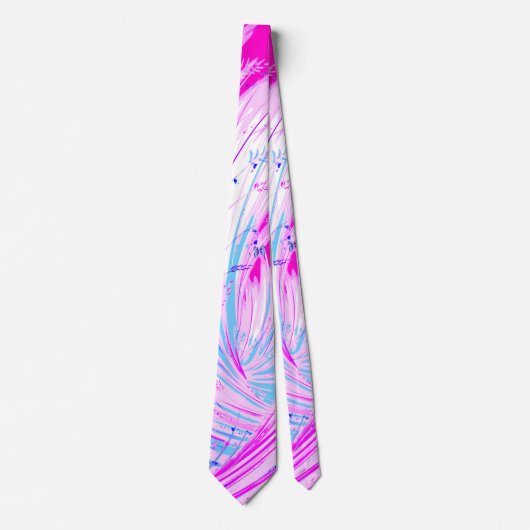 Abstract Enchanted Garden roze wit Stropdas (Voorkant)