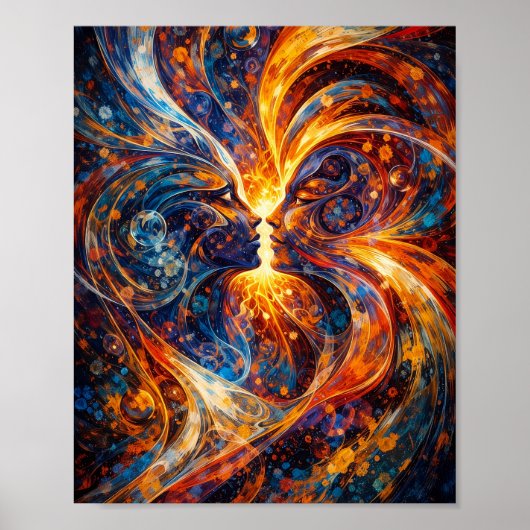 Abstract Energie Verbinding Affiche Poster (Voorkant)