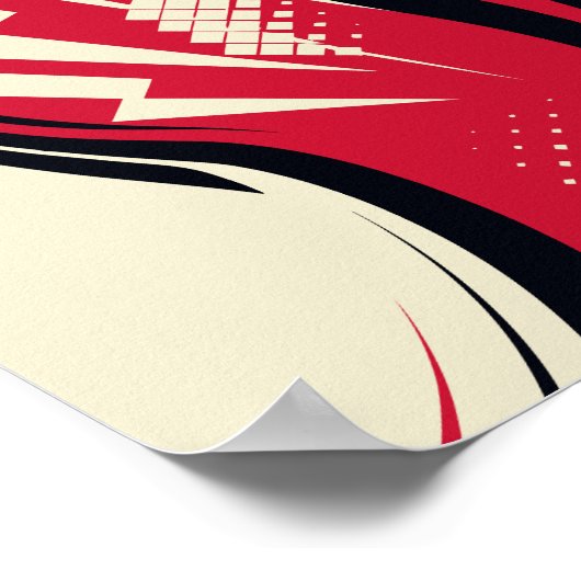 Abstract energieontwerp met rondingen en bliksem poster (Hoek)