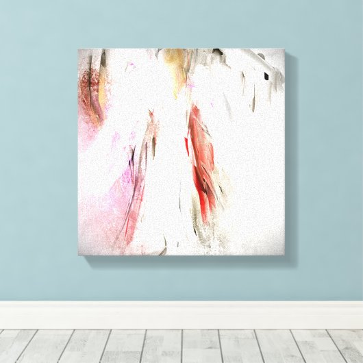 Abstract Engel in Wit Canvas Print (Insitu (Houten vloer))