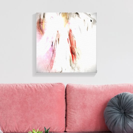 Abstract Engel in Wit Canvas Print (Insitu (Woonkamer))