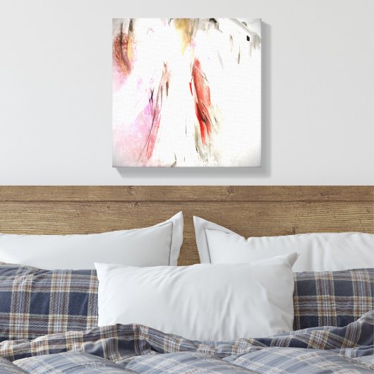 Abstract Engel in Wit Canvas Print (Insitu (Slaapkamer))