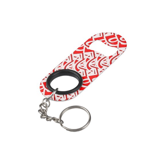 Abstract erfgoedpatroon mini flessenopener (Achterkant Gekanteld)