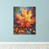 Abstract esdoornblad Fine Art Canvas Afdruk (Insitu (Houten vloer))