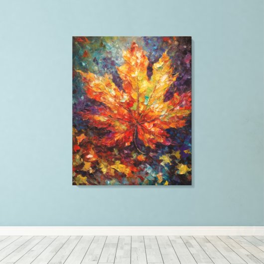 Abstract esdoornblad Fine Art Canvas Afdruk (Insitu (Houten vloer))