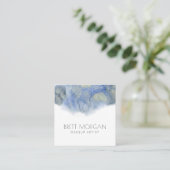 Abstract Etheral Blue Makeup Artist Visitekaartje (Staand voorkant)